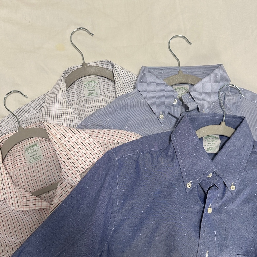 BUNDLE - 4 Brooks Brothers Dress Shirts - Milano Fit - 15-32
